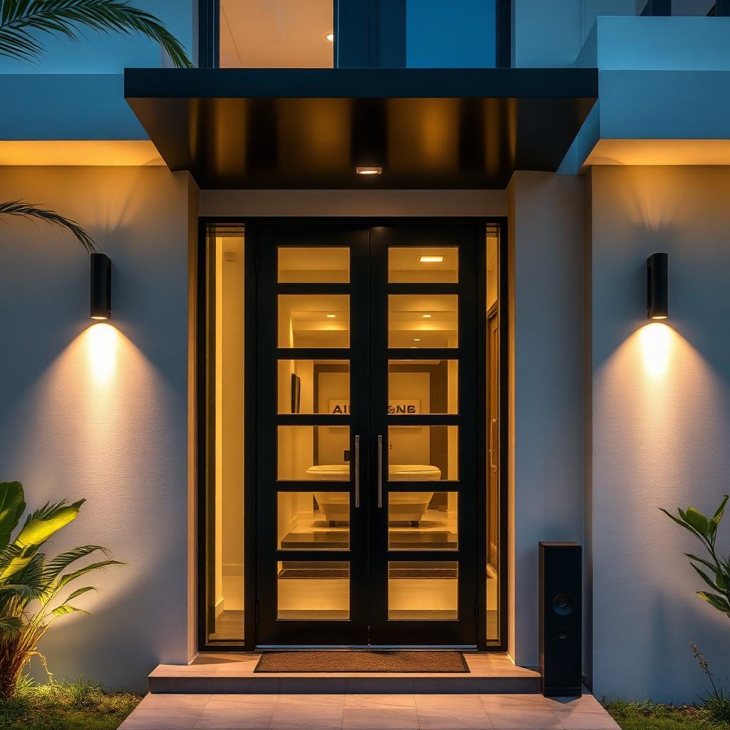 Aluminium sliding patio door in a Kanpur villa